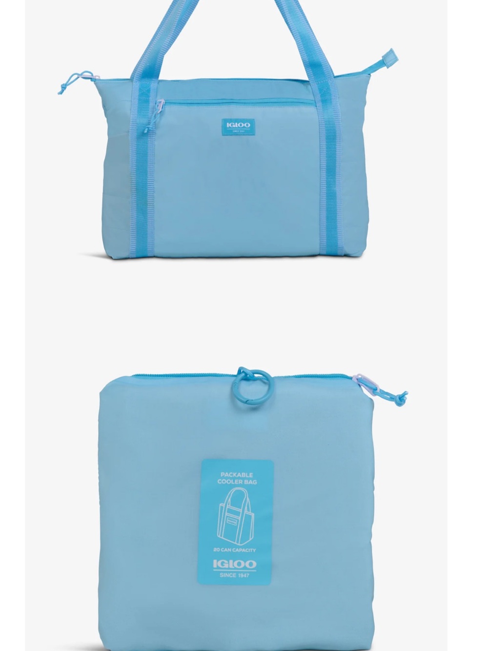NWT Igloo Light Blue Packable Cooler Tote Bag